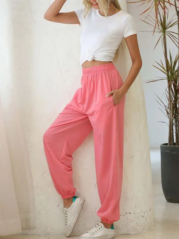 Casual Dye Fleece Women Pants