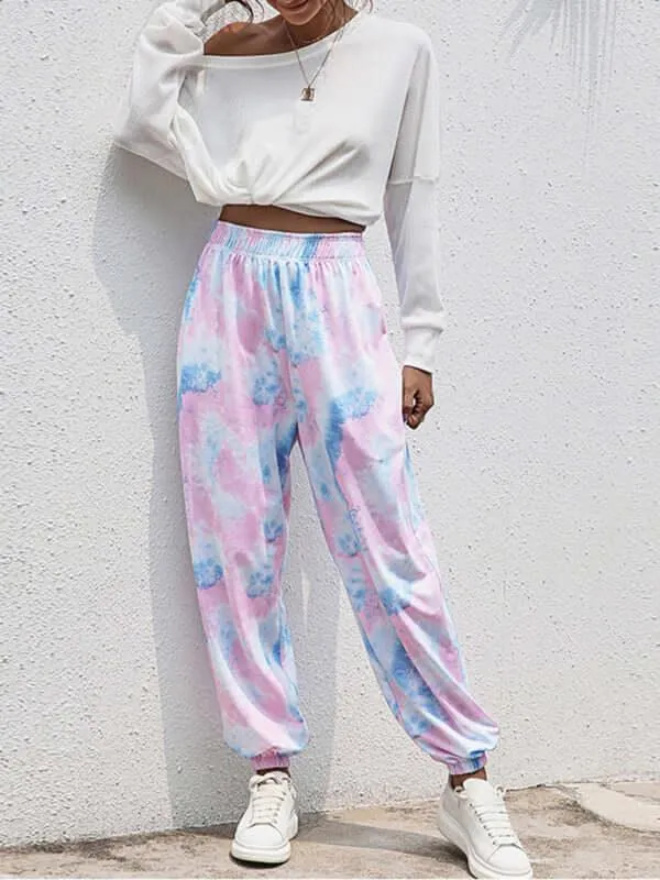 Casual Dye Fleece Women Pants