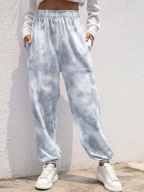 Casual Dye Fleece Women Pants