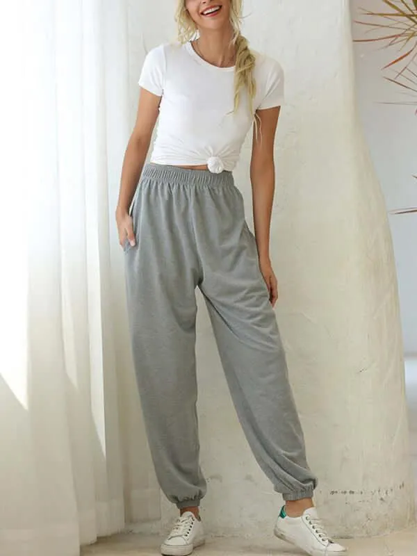 Casual Dye Fleece Women Pants