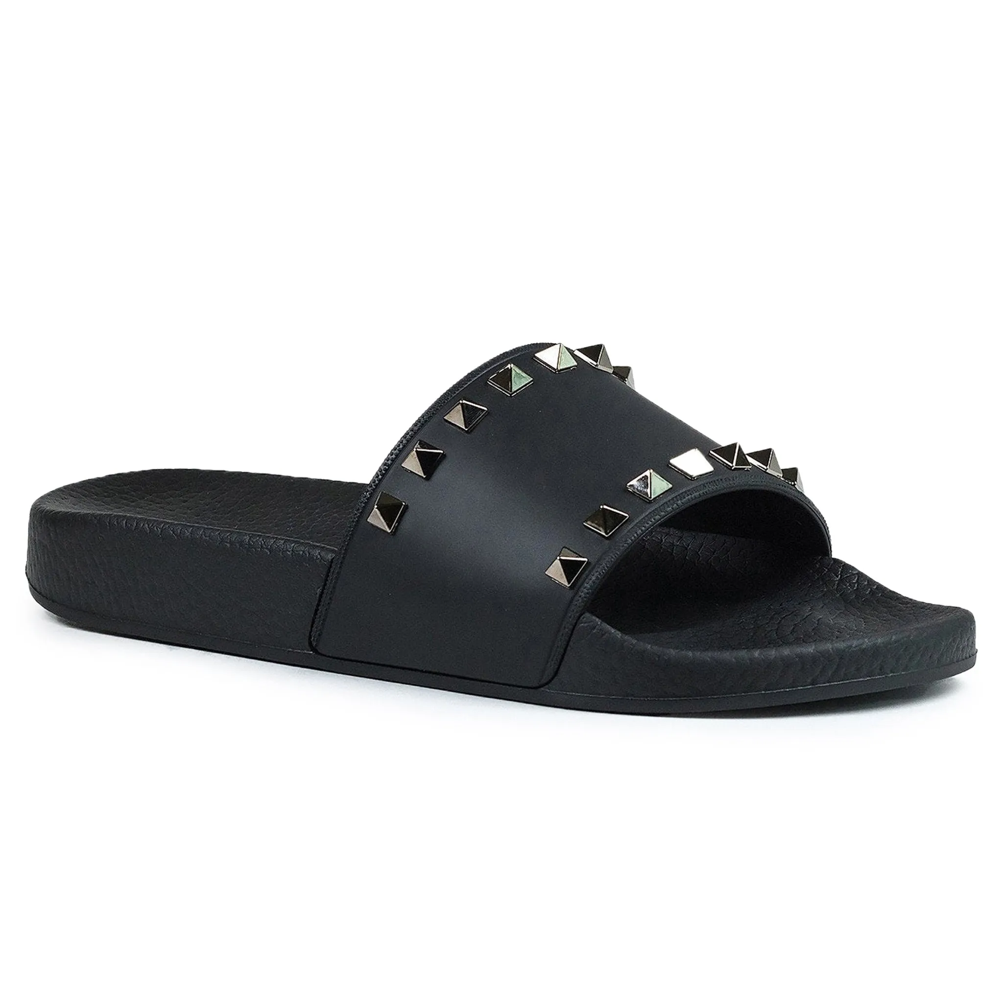 Valentino Rockstud Black Pool Slides