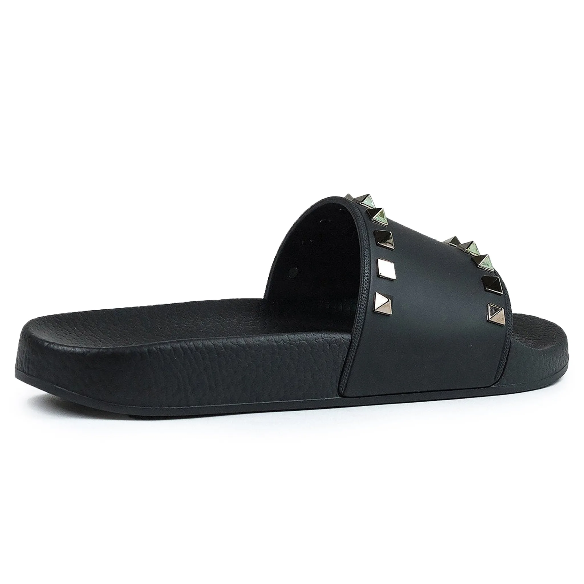 Valentino Rockstud Black Pool Slides