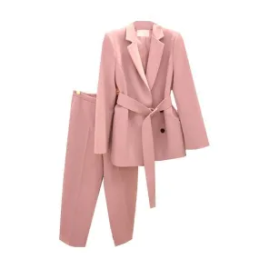 Women Belted Pantsuit