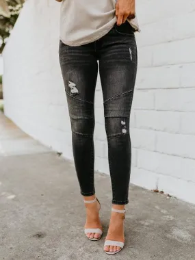 Women Biker Skinny Jeans