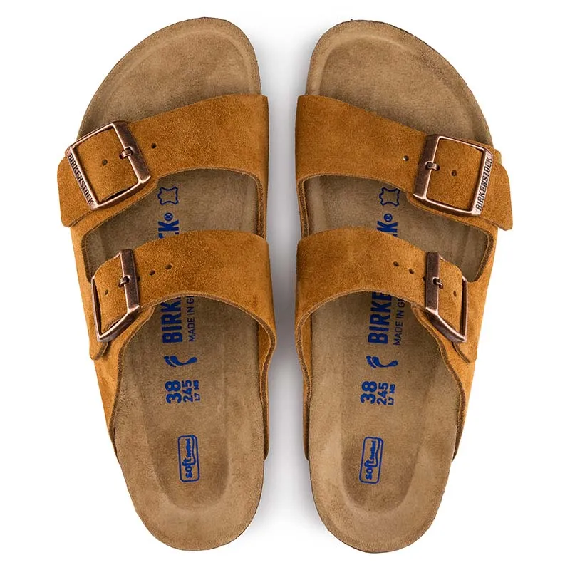 Women's Arizona Soft Footbed Suede Leather Sandals in Mink