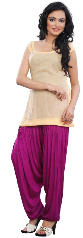 Womens Baggy Harem Patiala Pants Fashion Indian Clothing (Dark Pink)