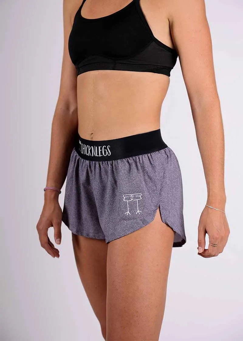 Women's Heather Grey 1.5" Split Shorts