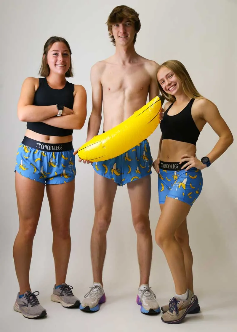 Women's Blue Bananas 3" Compression Shorts