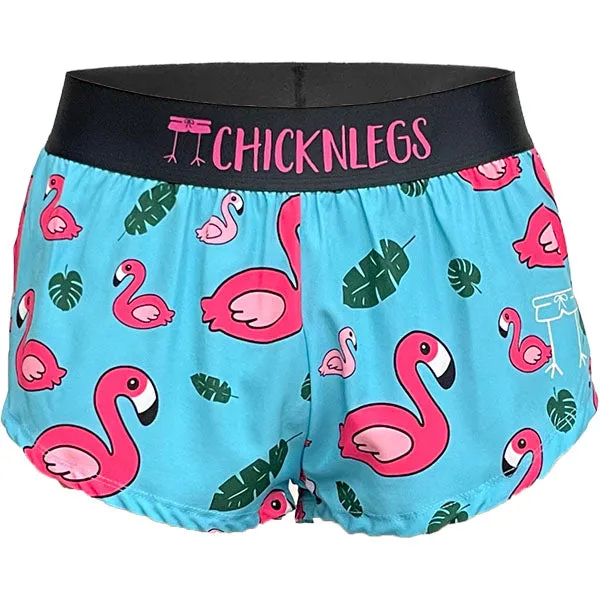 Women's Blue Flamingo 1.5" Split Shorts