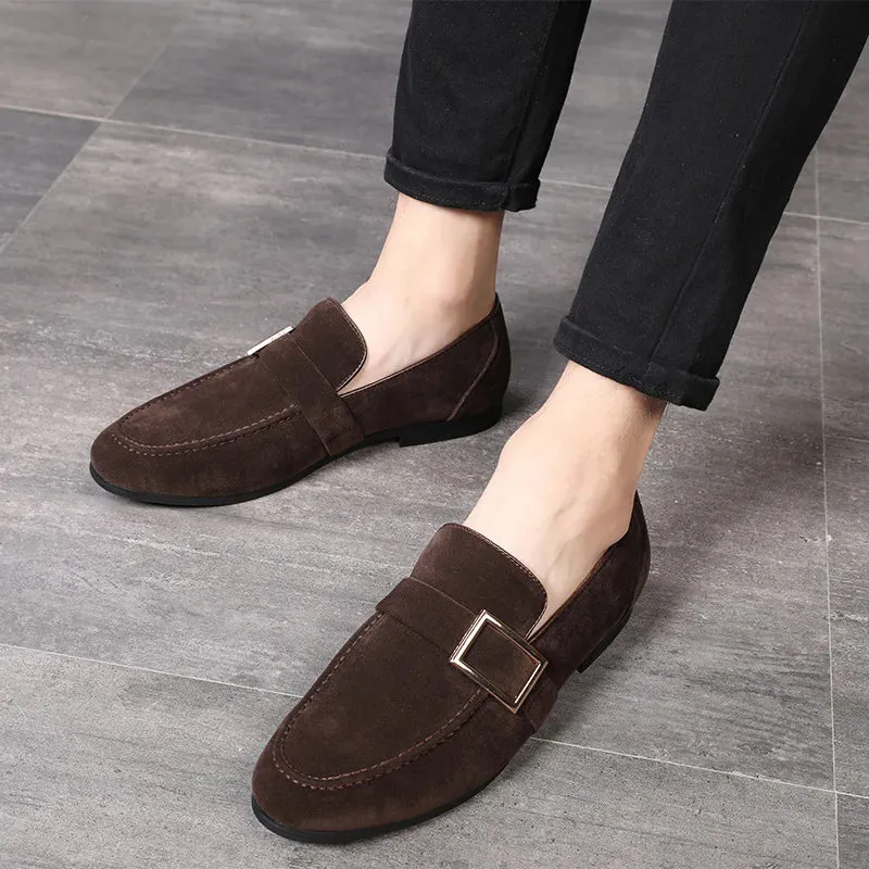 Xituodai  Men's Casual Shoes Suede Genuine Leather Mens Buckle Party Wedding Loafers Moccasins Men Slip-on Comfortable Driving Flats