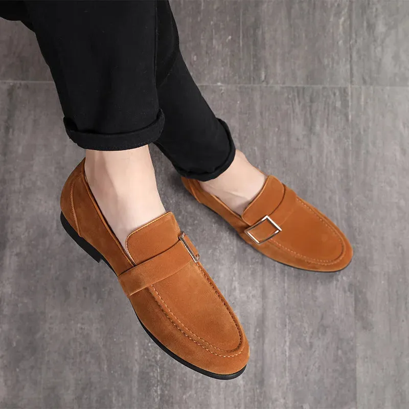 Xituodai  Men's Casual Shoes Suede Genuine Leather Mens Buckle Party Wedding Loafers Moccasins Men Slip-on Comfortable Driving Flats