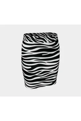 Zebra Print Fitted Skirt